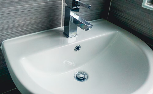 Wide view of newly fitted sink unit