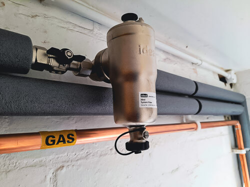 Gas pipes for central heating in home